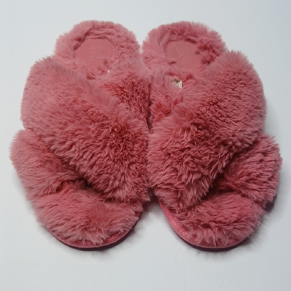 Stars‎ Above Plush Fluffy Pink Slippers Size 9/10